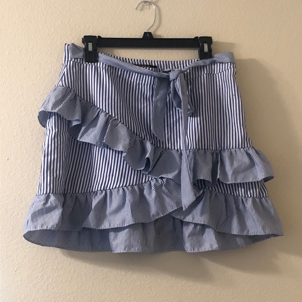 Forever 21 - Blue & White Striped Skirt - Size XL
